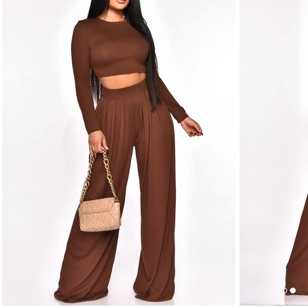 Brown two piece pants set